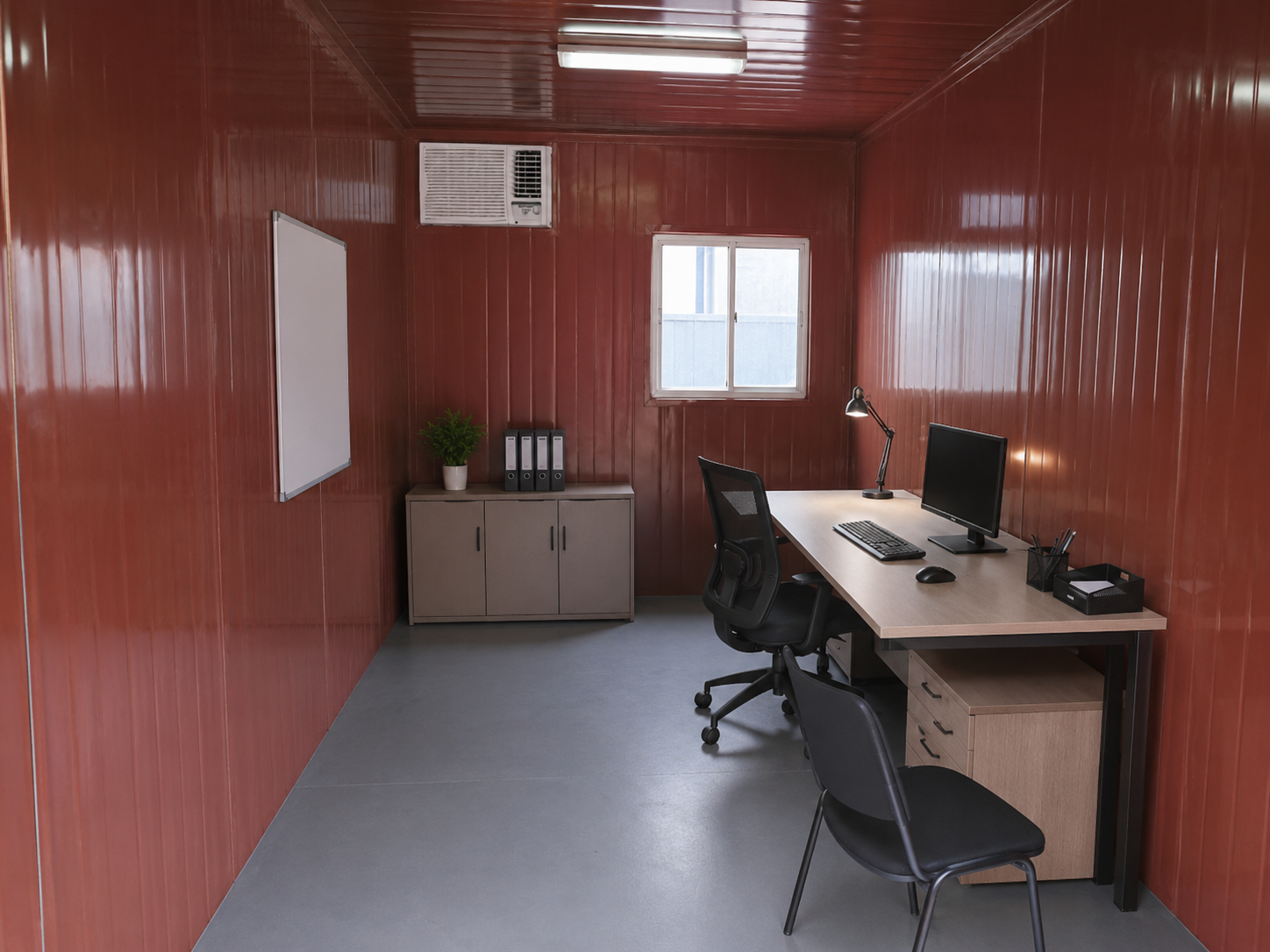 Container escritório vermelho - interior
